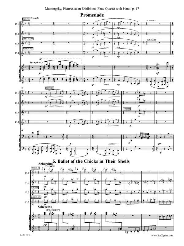 Mussorgsky Pictures at an Exhibition_Page_19 Pictures at an Exhibition Flute Quartet with Piano