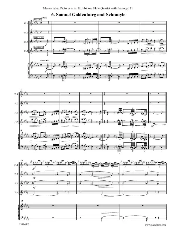 Mussorgsky Pictures at an Exhibition_Page_23 Pictures at an Exhibition Flute Quartet with Piano