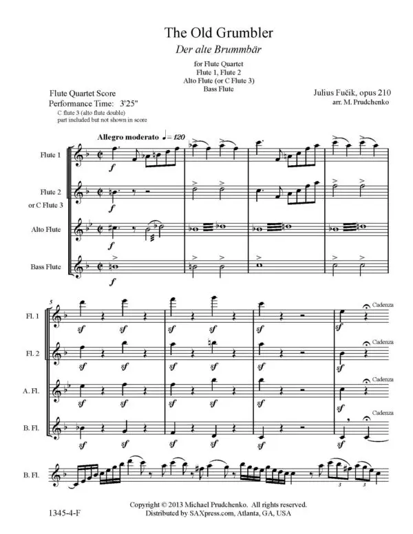 SAMPLE1345-4-F FUCIK The old grumbler Flute Quartet Score_Page_03 The Old Grumbler | Flute Quartet