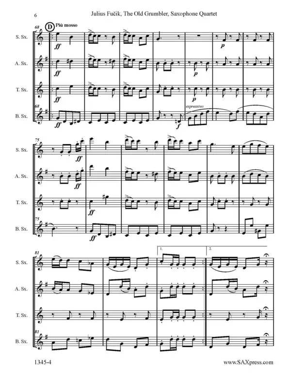 The Old Grumbler | Sax Quartet