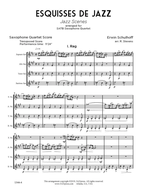 1344-4 Schulhoff Six Jazz Scenes_Page_04 Esquisses de Jazz | Sax Quartet
