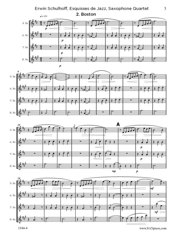 1344-4 Schulhoff Six Jazz Scenes_Page_06 Esquisses de Jazz | Sax Quartet