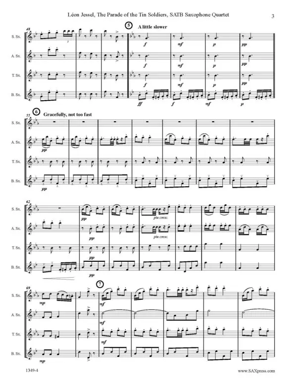 1349-4 JESSEL The Parade of the Tin Soldiers Sax Quartet -00- SCORE_Page_3 The Parade of the Tin Soldiers