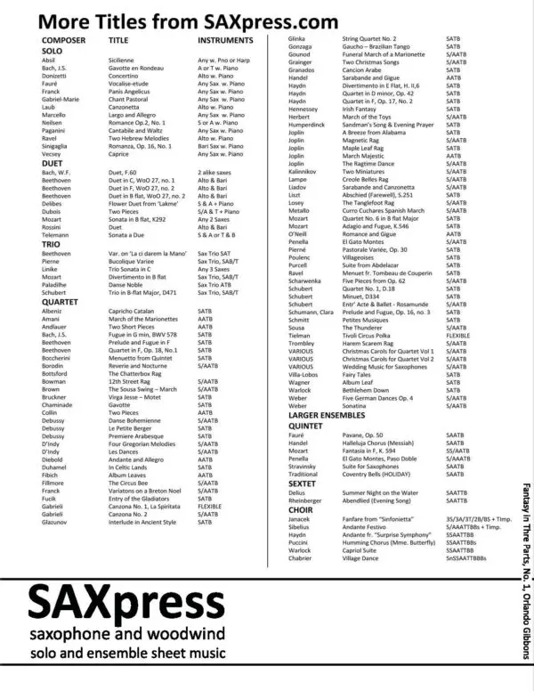 SAMPLE AA 1176-3 Gibbons Fantasy in Three Parts Fantasy in Three Parts | Sax Trio