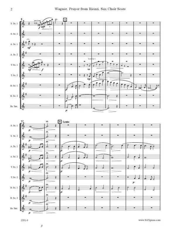 1351-9 WAGNER Rienzi Act 5 Introduction Sax Choir_Page_04 Introduction and Prayer from Rienzi