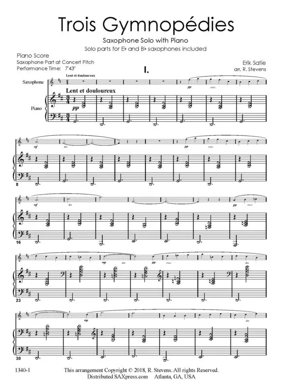 1340-1 SATIE Trois Gymnopedies Any Sax Solo_Page_05 Trois Gymnopedies | Satie | Sax Solo
