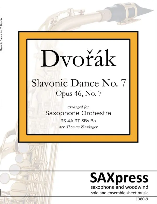 1380-9 DVORAK Slavonic Dance 7 Cover Slavonic Dance No. 7 | Dvořák | Saxophone Choir