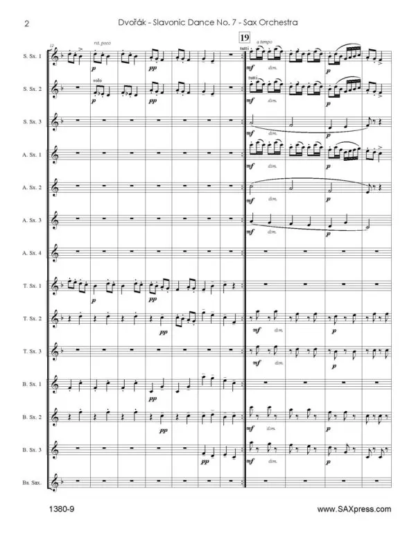 Dvorak - Slavonic Dance No.7 - 00 score_Page_04 Slavonic Dance No. 7 | Dvořák | Saxophone Choir