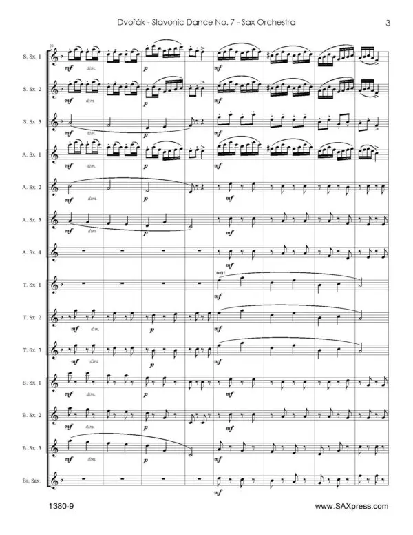 Dvorak - Slavonic Dance No.7 - 00 score_Page_05 Slavonic Dance No. 7 | Dvořák | Saxophone Choir