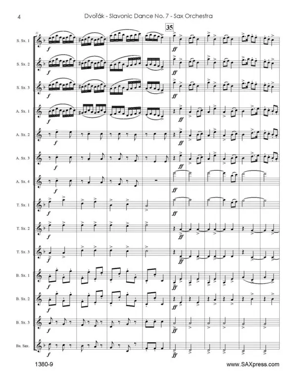 Dvorak - Slavonic Dance No.7 - 00 score_Page_06 Slavonic Dance No. 7 | Dvořák | Saxophone Choir
