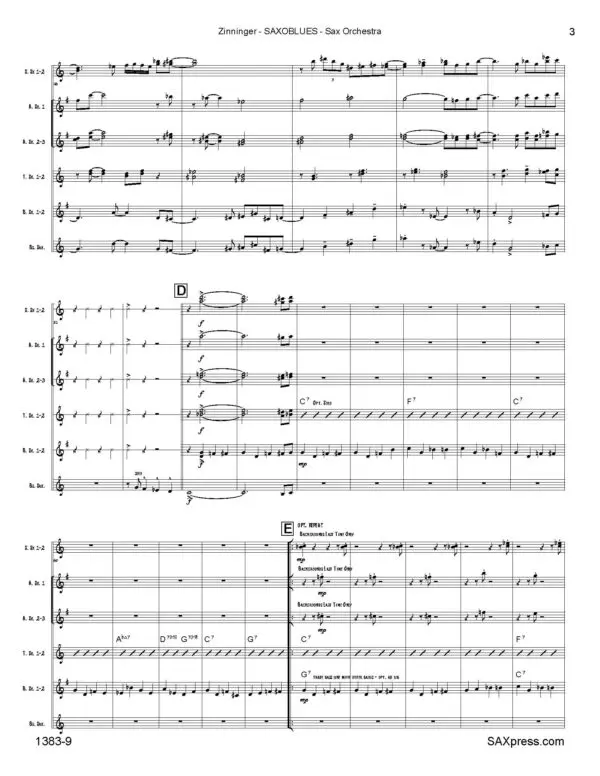 Zinninger - Saxoblues -00- transposed score_Page_07 Saxoblues | Jazz Saxophone Orchestra