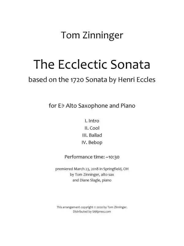 The Ecclectic Sonata | Eccles-Zinninger