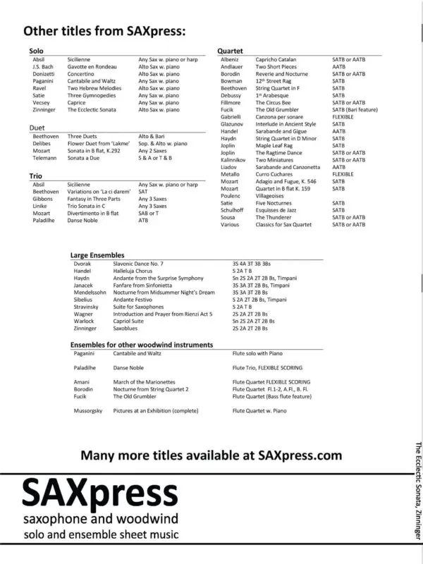 The Ecclectic Sonata | Eccles-Zinninger