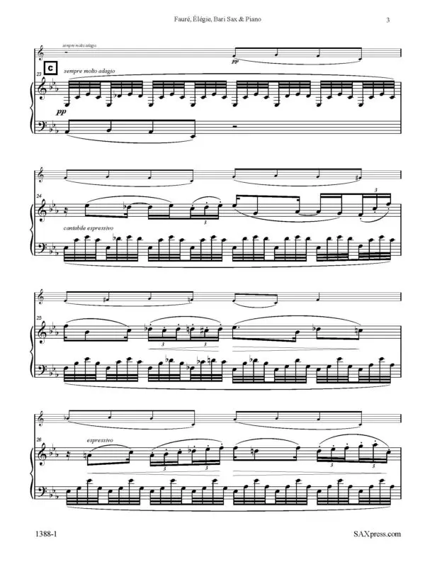 Élégie | Fauré | Bari Sax Solo