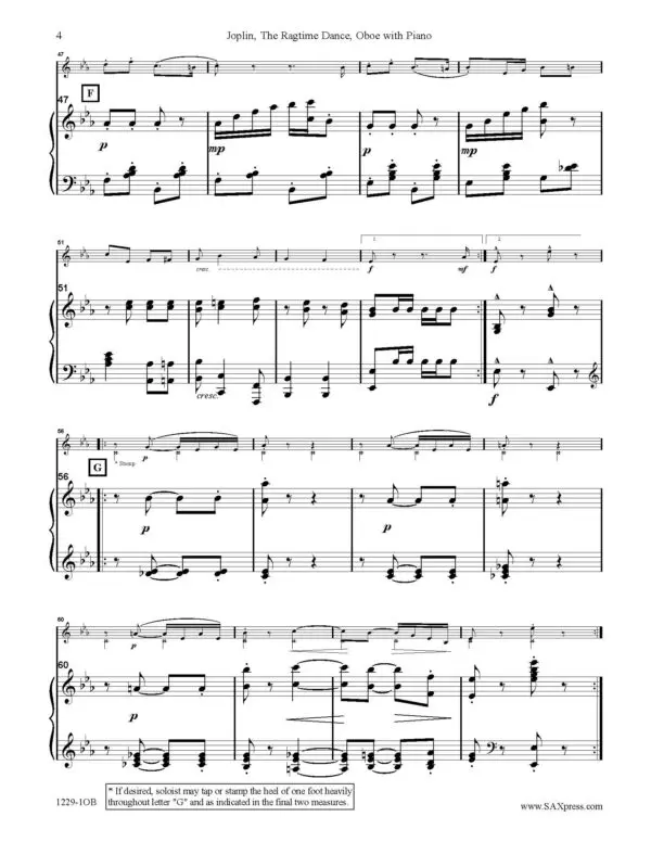 1229-1ob JOPLIN The Ragtime Dance OBOE SOLO with piano_Page_06 The Ragtime Dance | Oboe Solo