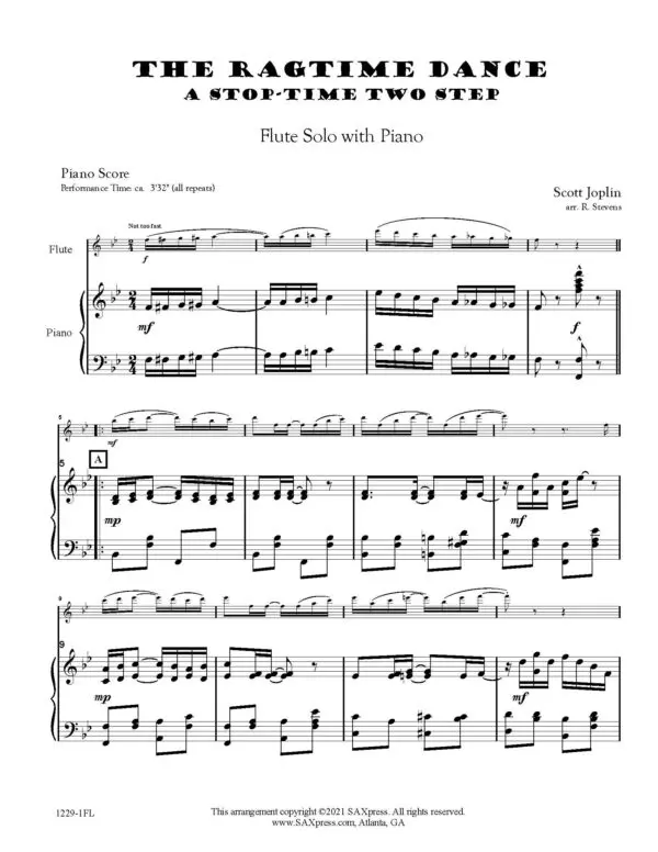 The Ragtime Dance Flute SOLO with piano - 00 Piano Score_Page_03 The Ragtime Dance | Flute Solo