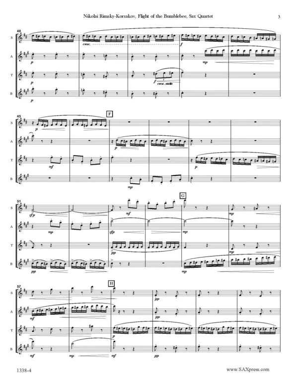 SAMPLE 1338-4 RIMSKY KORSAKOV Flight of the Bumblebee SAX QUARTET -00- SCORE_Page_07 Flight of the Bumblebee | Sax Quartet