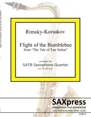SAMPLE cover 1338-4-RIMSKY-KORSAKOV-Flight-of-the-Bumblebee Flight of the Bumblebee | Sax Quartet