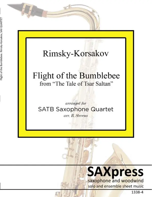 SAMPLE cover 1338-4-RIMSKY-KORSAKOV-Flight-of-the-Bumblebee Flight of the Bumblebee | Sax Quartet