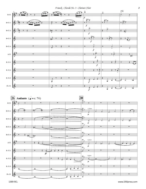 FRANCK - 1380-9CL - Chorale No 3 - CLARINET CHOIR_Page_07 Chorale No. 3 | César Franck | Clarinet Choir