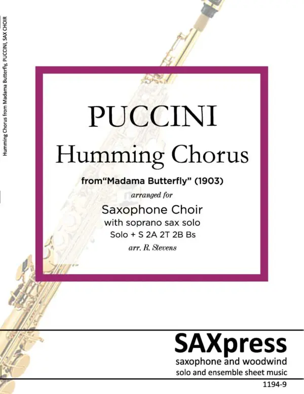 1194-9 PUCCINI Humming Chorus from Madama Butterfly FRONT COVER Humming Chorus from Madama Butterfly