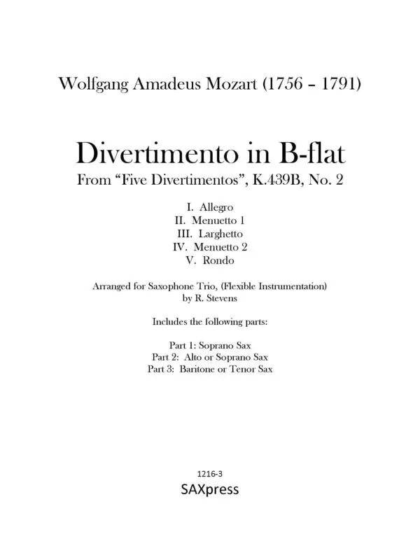 1216-3 MOZART Divertimento K439b no 2 -_Page_03 Divertimento in B Flat