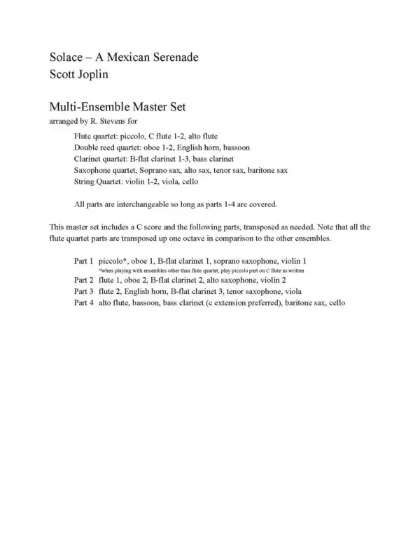 1397-4 JOPLIN Solace -00- C Score_Page_04 Solace - A Mexican Serenade - Flexible Ensemble