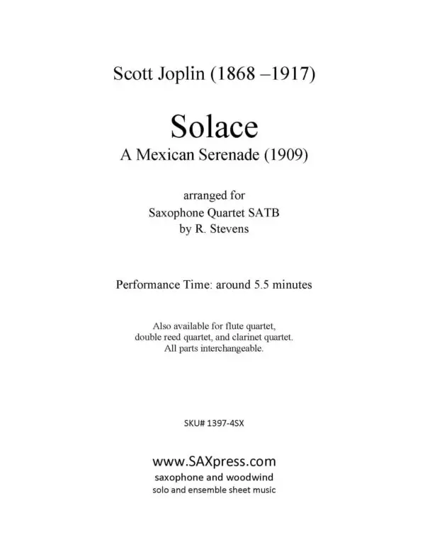 1397-4 JOPLIN Solace_Page_03 Solace - A Mexican Serenade - Saxophone Quartet