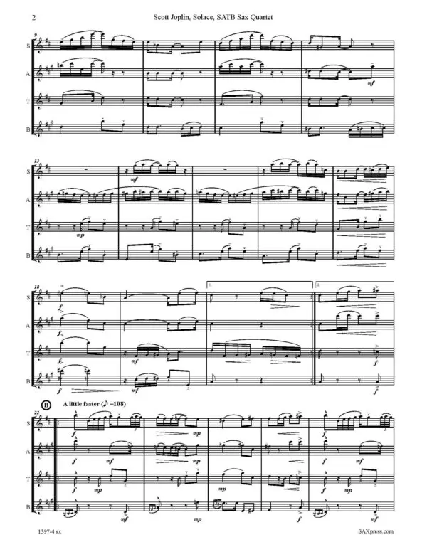 1397-4 JOPLIN Solace_Page_06 Solace - A Mexican Serenade - Saxophone Quartet