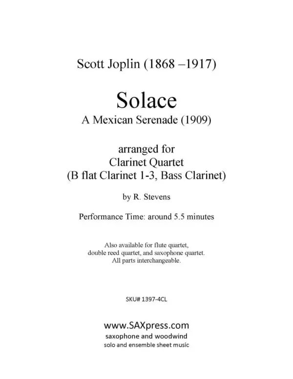 1397-4CL JOPLIN Solace_Page_03 Solace - A Mexican Serenade - Clarinet Quartet