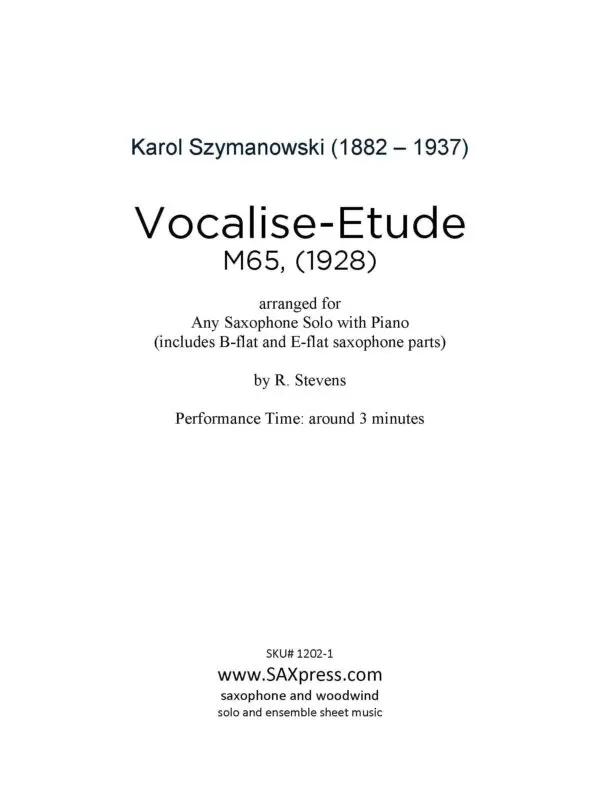 Vocalise Etude (Szymanowski)