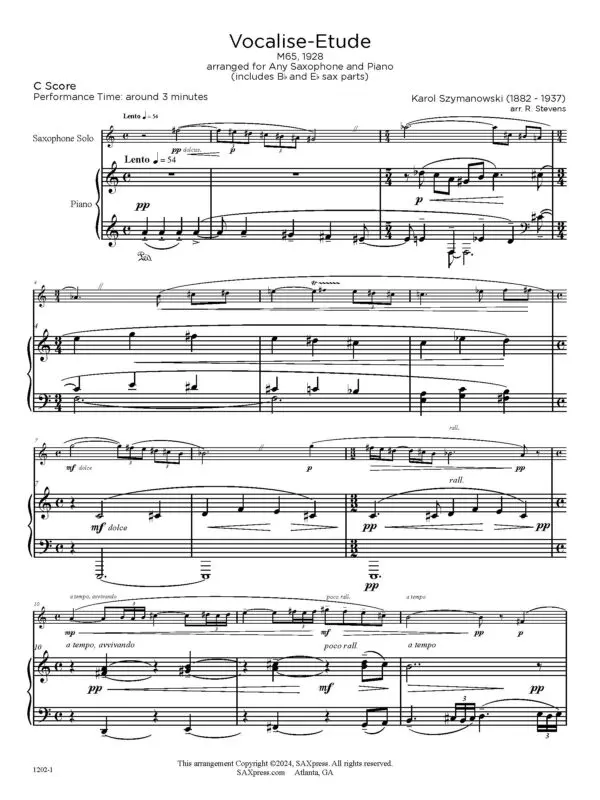 Vocalise Etude (Szymanowski)