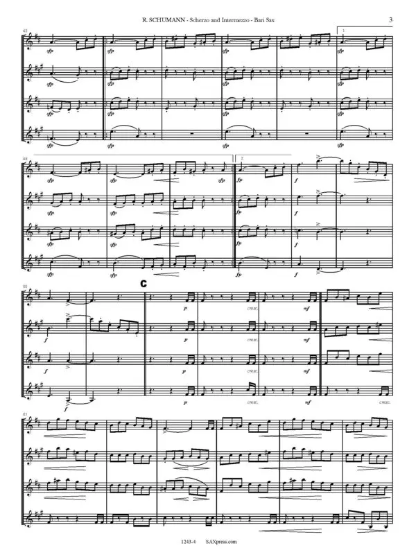 1243-4sx SCHUMANN R - Scherzo and Intermezzo - 00 - Score - SAX QUARTET_Page_07 Scherzo and Intermezzo | Saxophone Quartet