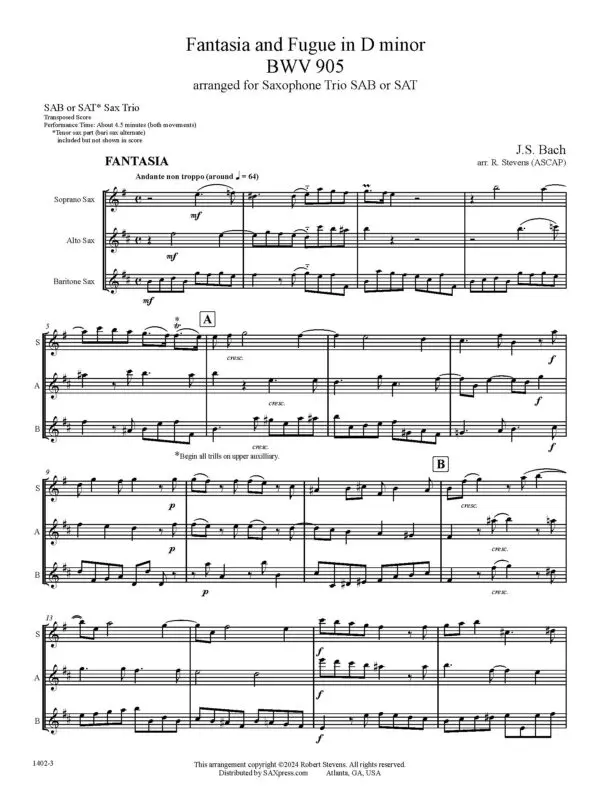 Fantasie and Fugue in D Minor, BWV 905