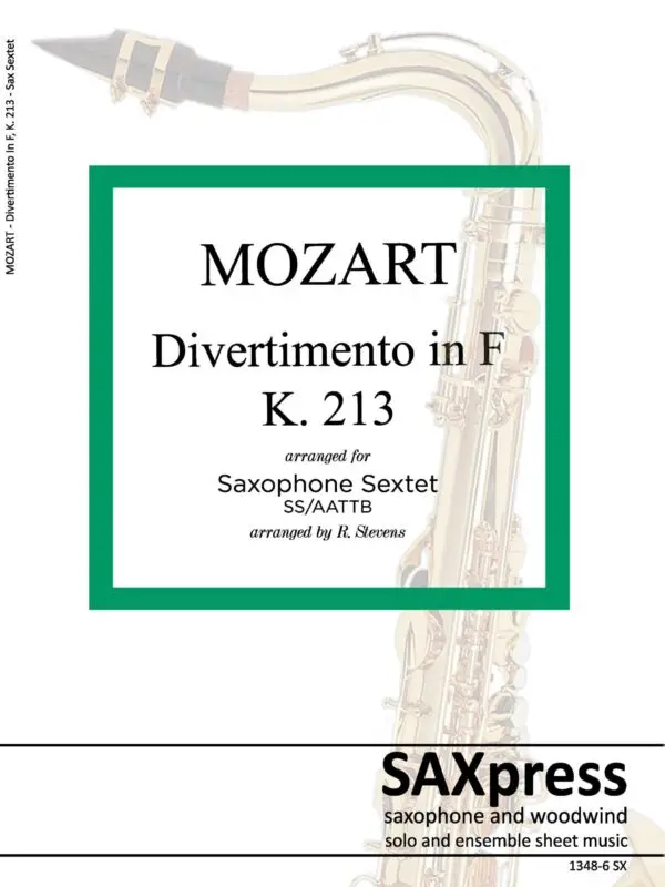 1348-6 MOZART - Divertimento in F K213 - Page _Page_01 Divertimento in F major, K 213 | Mozart | Sax Sextet
