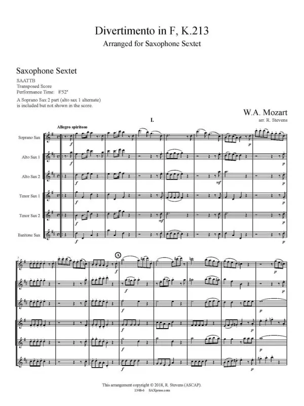 1348-6 MOZART - Divertimento in F K213 - Page _Page_05 Divertimento in F major, K 213 | Mozart | Sax Sextet