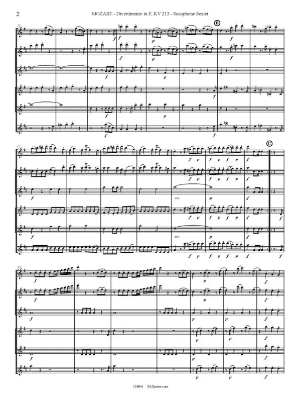 1348-6 MOZART - Divertimento in F K213 - Page _Page_06 Divertimento in F major, K 213 | Mozart | Sax Sextet