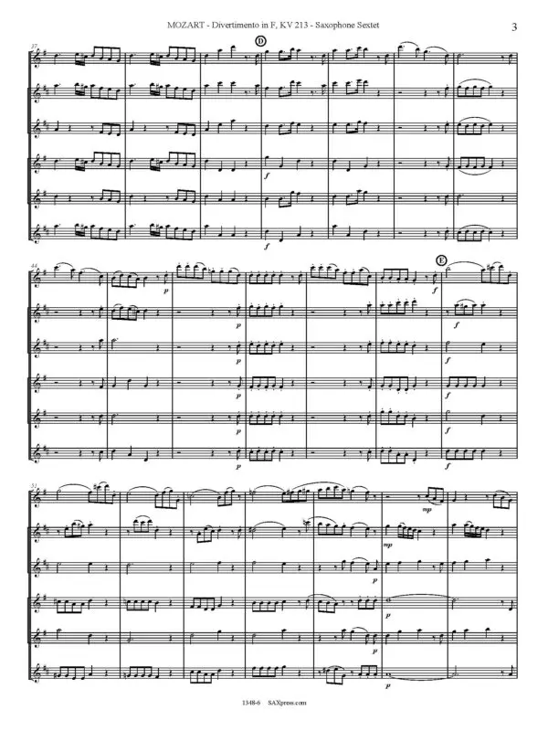 1348-6 MOZART - Divertimento in F K213 - Page _Page_07 Divertimento in F major, K 213 | Mozart | Sax Sextet