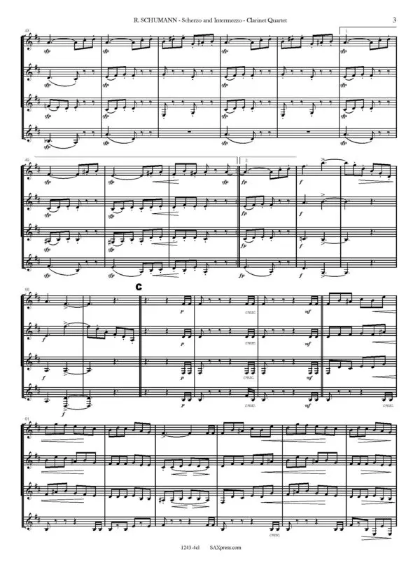 1243-4cl SCHUMANN R - Scherzo and Intermezzo - CLAR QUARTET_Page_07 Scherzo and Intermezzo | Clarinet Quartet