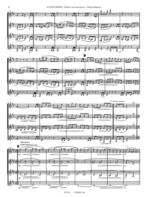 1243-4cl SCHUMANN R - Scherzo and Intermezzo - CLAR QUARTET_Page_08 Scherzo and Intermezzo | Clarinet Quartet