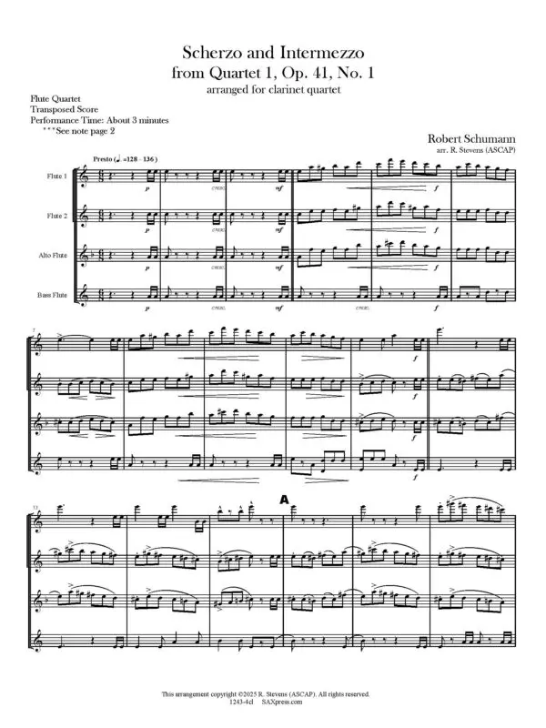 1243-4fl SCHUMANN R - Scherzo and Intermezzo - FLUTE QUARTET_Page_05 Scherzo and Intermezzo | Flute Quartet