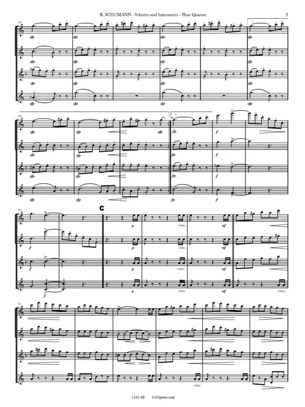 1243-4fl SCHUMANN R - Scherzo and Intermezzo - FLUTE QUARTET_Page_07 Scherzo and Intermezzo | Flute Quartet