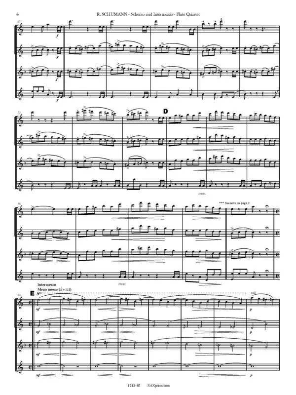 1243-4fl SCHUMANN R - Scherzo and Intermezzo - FLUTE QUARTET_Page_08 Scherzo and Intermezzo | Flute Quartet