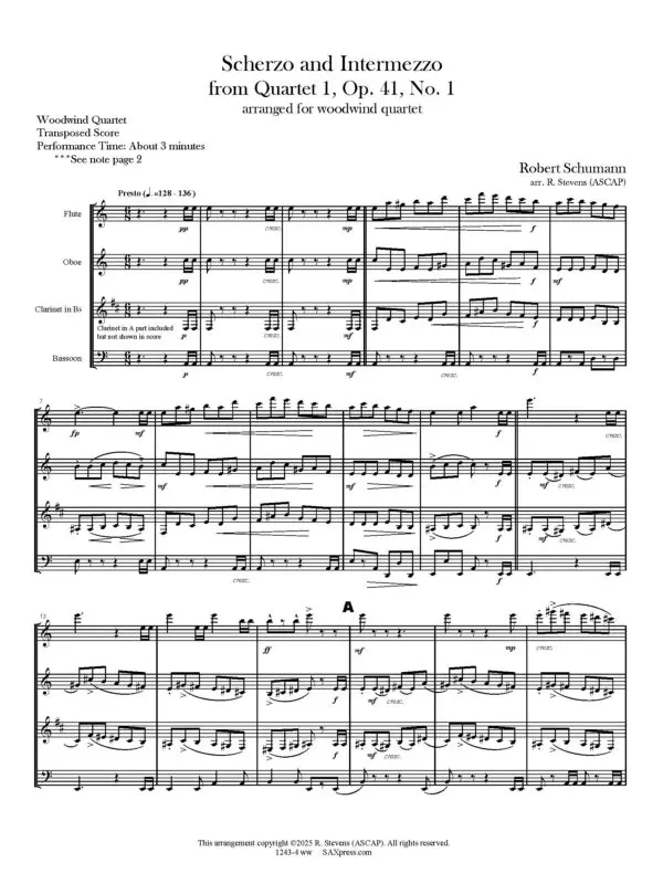 1243-4ww SCHUMANN R - Scherzo and Intermezzo - WW QUARTET_Page_05 Scherzo and Intermezzo | Woodwind Quartet