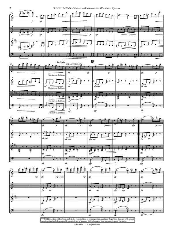 1243-4ww SCHUMANN R - Scherzo and Intermezzo - WW QUARTET_Page_06 Scherzo and Intermezzo | Woodwind Quartet