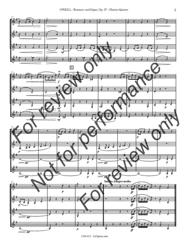 1228-4CL - O'NEILL - Romance and Gigue - SAMPLE -_Page_08 Romance and Gigue | Clarinet Quartet