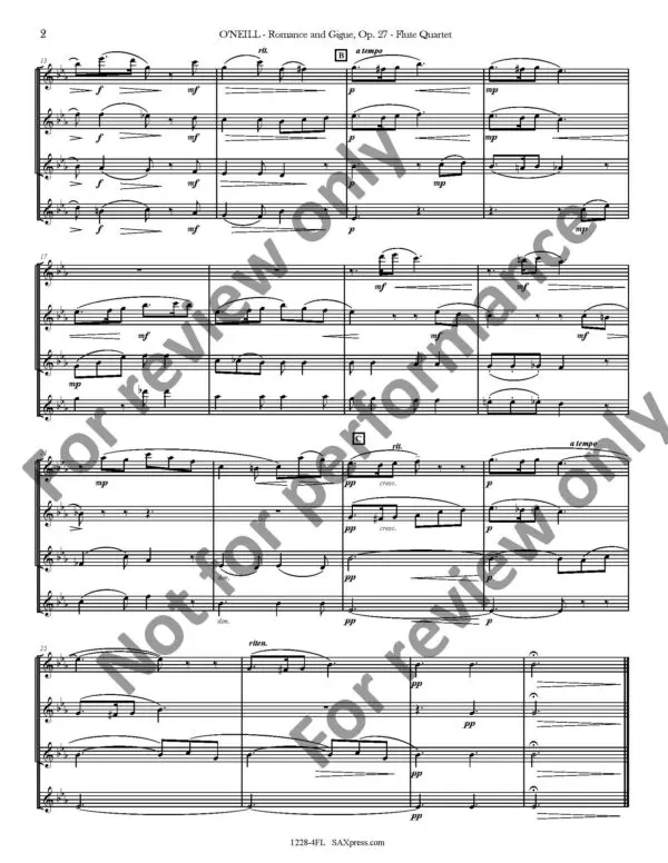 1228-4FL - ONEILL - Romance and Gigue - sample -_Page_05 Romance and Gigue | Flute Quartet