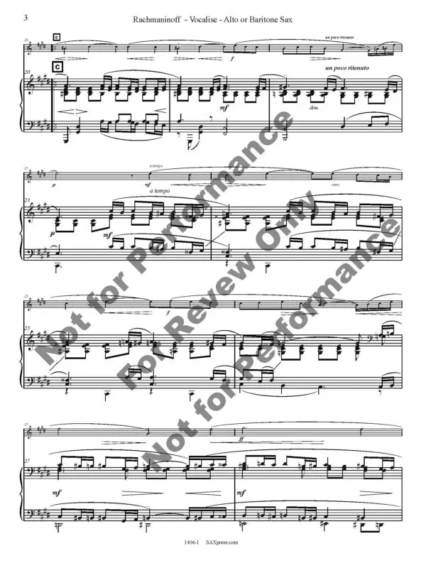 Vocalise Saxophone Solo