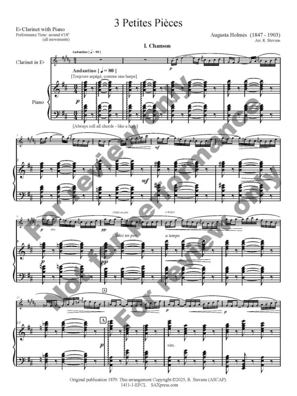 1411-1-EFCL - HOLMES - Trois Petites Pieces - sample_Page_04 Three Little Pieces | E flat Clarinet