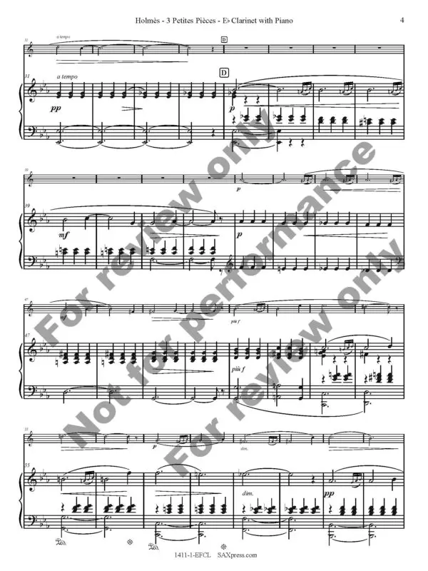 1411-1-EFCL - HOLMES - Trois Petites Pieces - sample_Page_07 Three Little Pieces | E flat Clarinet
